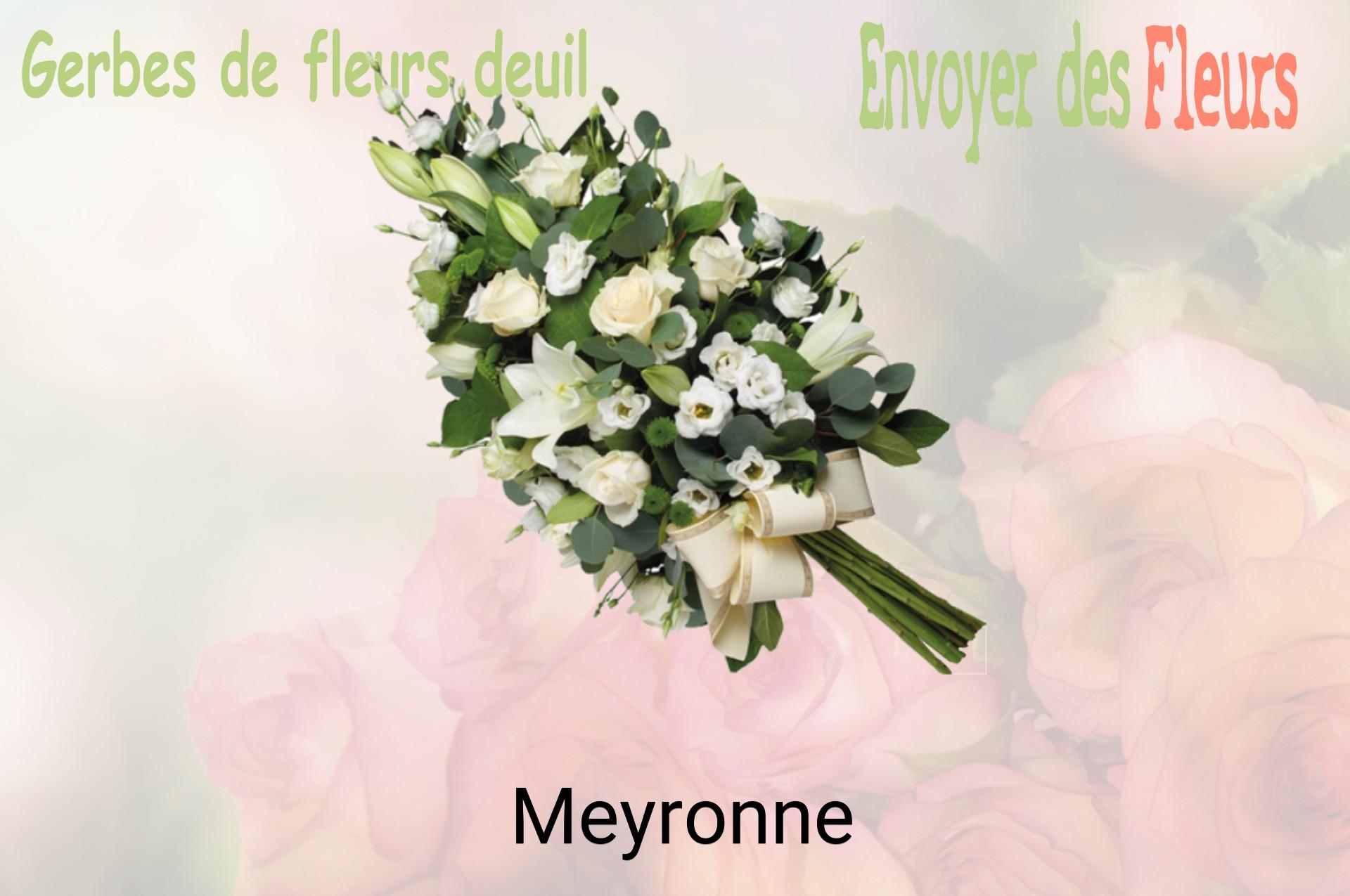 Gerbe de fleurs de deuil livrée à Meyronne